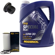 Motoröl Set 10W-30 5 Liter + Ölfilter SH 4041 L + Schraube für Audi A4 A6 A8 3.2