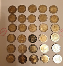 60 Stück Zirkulierte 2 Euro Münzen aus Europa Konvolut z.B. Monaco Malta Eesti  