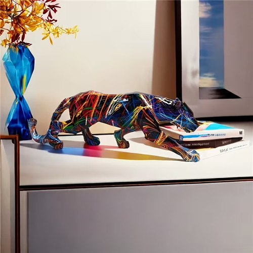 Leopard deko figur aus resin - aus,