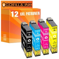 12er Set Patronen XXL für Epson Expression Home XP-302 XP-305 XP-312 T1811-1814