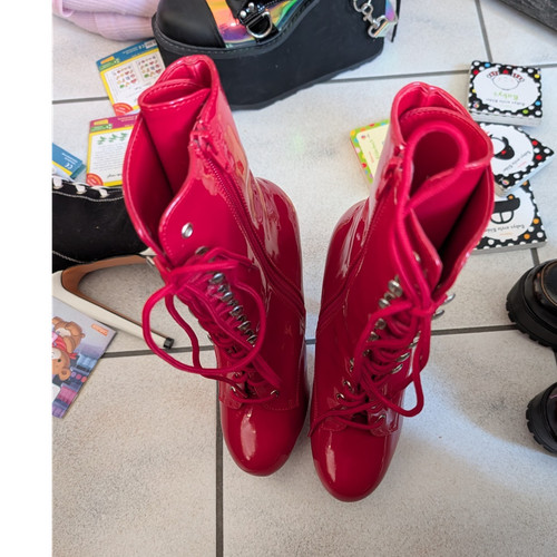 Pleaser rote lack - rote, lack-kniehohe