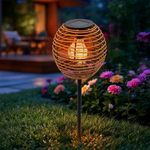 Solar garten stecker rattan - solar,