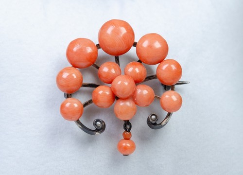 800 silber antike brosche - -,