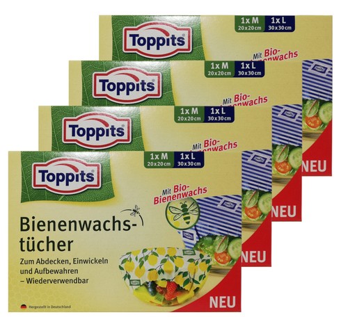 Toppits bienenwachstücher - 4x,