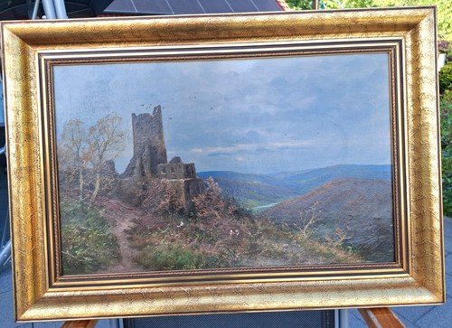 Gemälde eifel burgruine - eifel,