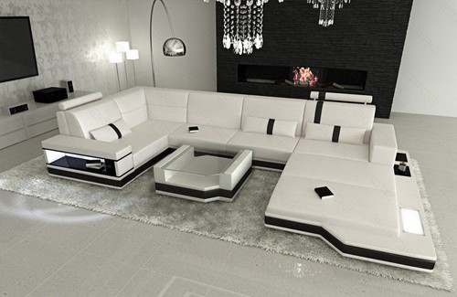 Wohnlandschaft leder sofa - wohnlandschaft,