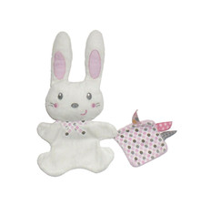 NICOTOY HASE Hasi Häschen Bunny weiß rosa Schmusetuch Schnuffeltuch Kuscheltuch