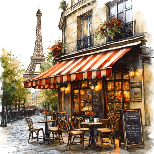 Wandbild paris cafe bistro - paris,