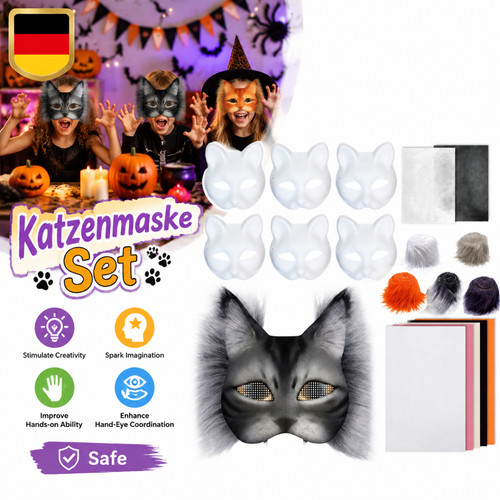 Bastelset katzenmaske diy set - katzenmaske,