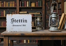 Schild Stettin Pommern Bahnhof