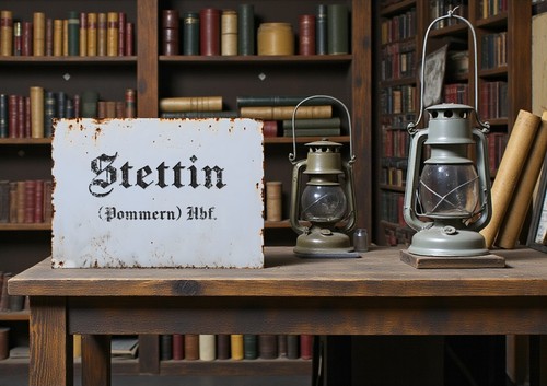 Schild stettin pommern bahnhof - schild,