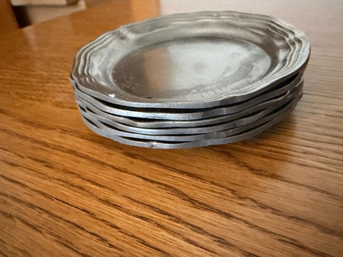 Zinn untersetzer 6er set oval - zinn,