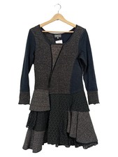 Apricot A-Linien Cocktailkleid Langarm Meliert Grau Gr. S