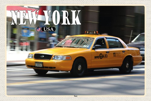 Holzschild new york - york, taxi