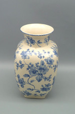 Villeroy & Boch Monika Vase blau geblümt elfenbeinfarben H= 26 cm