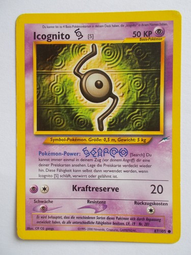 Pokemon karten 105 icognito - pokemon,