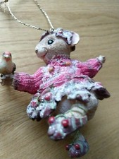 Hübsche Tanzmaus mit Vogel 11cm