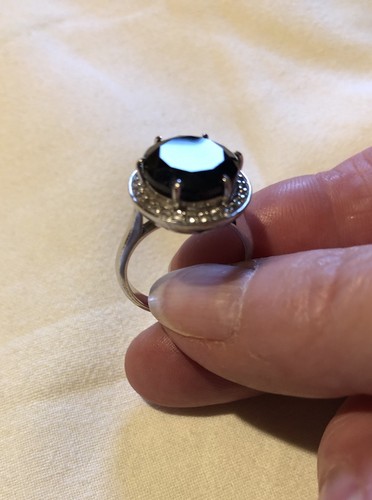 Schwarzer spinell silberring - schwarzer,