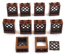LEGO - 10 Fenster 1x2x2 braun