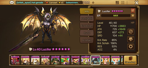 Summoners war lucifer - lucifer, +