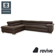 Ewald Schillig Courage Leder Ecksofa Braun manuelle Funktion Sofa Couch