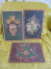 3 Bilder mit Bauernmalerei " Blumen "