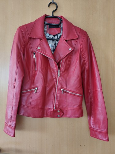 Bikerjacke rot kunstleder - rot, gr