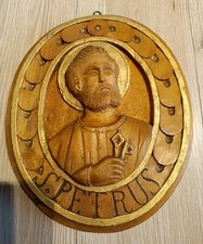 St.Petrus, Holz-Bild, Unikat - Bildhauer: Paul Bucher Ochsenhausen 1933, Rarität