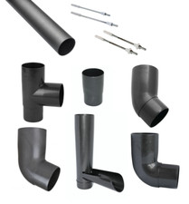 Marley Dachrinnenteile Fallrohrsystem DN 75 aus PCV Farbe Anthrazit-Metallic