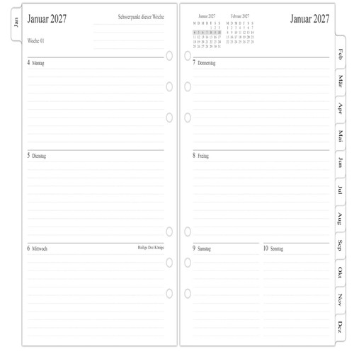 2027 wochenplaner einlage - 2027,