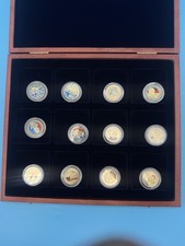 12x 2 Euro Coloriert Farbig