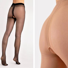 Ouvvert 20DEN Strumpfhose Schwarz Nude 36-54 Damen Nylons Feinstrumpfhose S-XXL