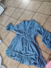 Zara Kleid Blau Schwarz Punkte