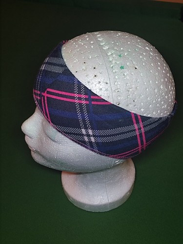 Stirnband blau pink gefüttert - blau,