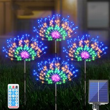 4/8x 120LED Solarleuchte Feuerwerk Licht Lichterkette Solarlampe Außen Garten DE