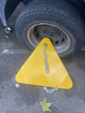 Radklemme + Kette DVLA TFL gehärtet gelb Dreieck Schwerlast Gerichtsvollzieherklemme