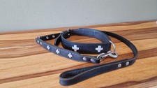 Hunde Halsband mit Leine Leder