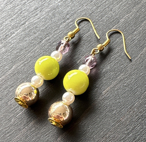 Handmade earrings lime - handmade, earrings!