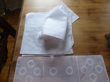 6 Batist Stoff Servietten weiß 36 x 36 nie benutzt  älter anspruchsvoll