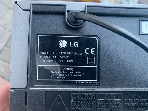 Lv280d vhs videorecorder - lg,