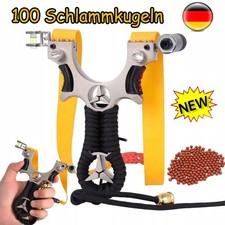 Schleuder aus Robustem Stahl mit Laservisier + 100 Schlammkugeln Sportschleuder