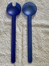 Tupperware Salatbesteck Combinette Blau Transparent Spaghetti Zange