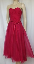 Seidenkleid 34 rot Hochzeit Seide Tüll Cocktail Abend Ball Kleid Monsoon