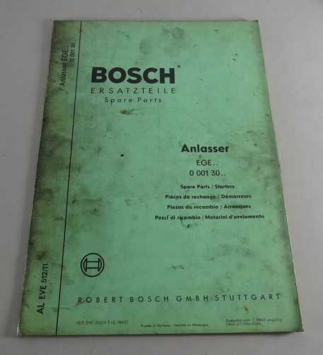 Teilekatalog bosch anlasser - bosch,