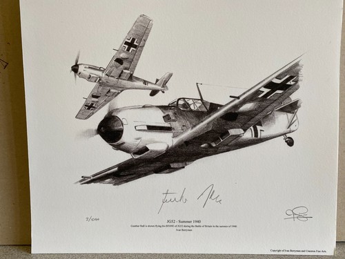 German ace gunther - rall, signed