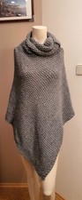 HALLHUBER Poncho Gr. XS BIS M L  Pullover Umhang Cape Pulli Sweater Jumper grau 