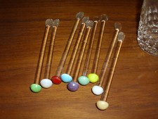 9 x bunte Glas Rührstäbe