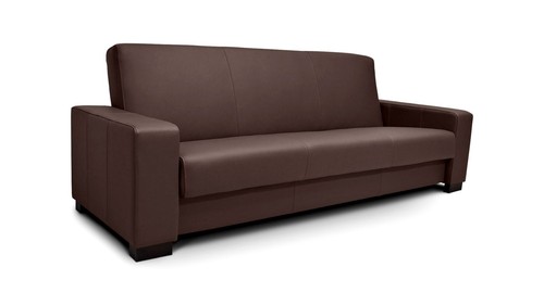 Braunes echtleder sofa - echtleder,
