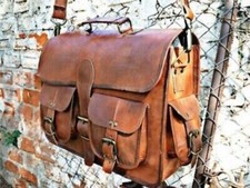 Aktentasche Tasche Leder Vintage Kuriertasche Schulter Männer Ranzen Laptop S...