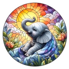 10x sticker elephant stained